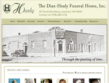 Tablet Screenshot of diazhealyfuneralhome.com